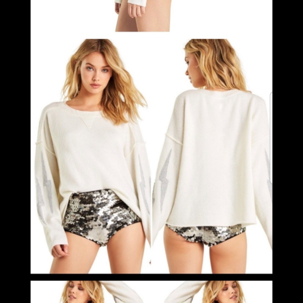 Wildfox White Lightning Bolt Sweater